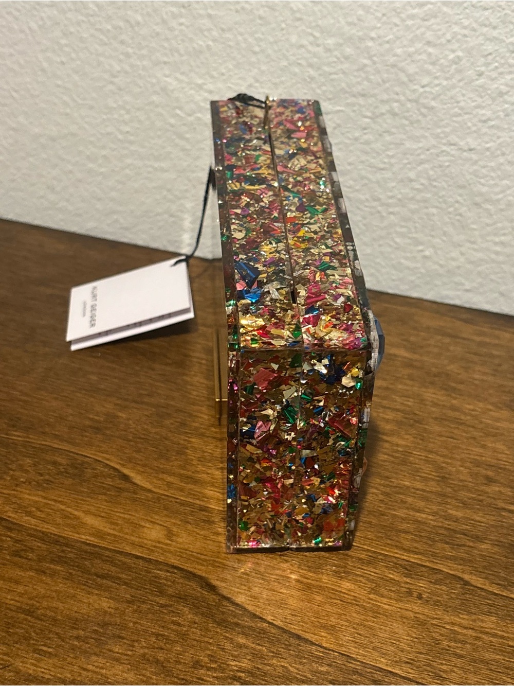 Kurt Geiger Multicolor Jeweled Box Clutch with Crossbody Strap - Picture 9 of 10